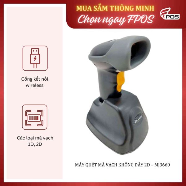 Máy quét mã vạch không dây 2D MJ3660