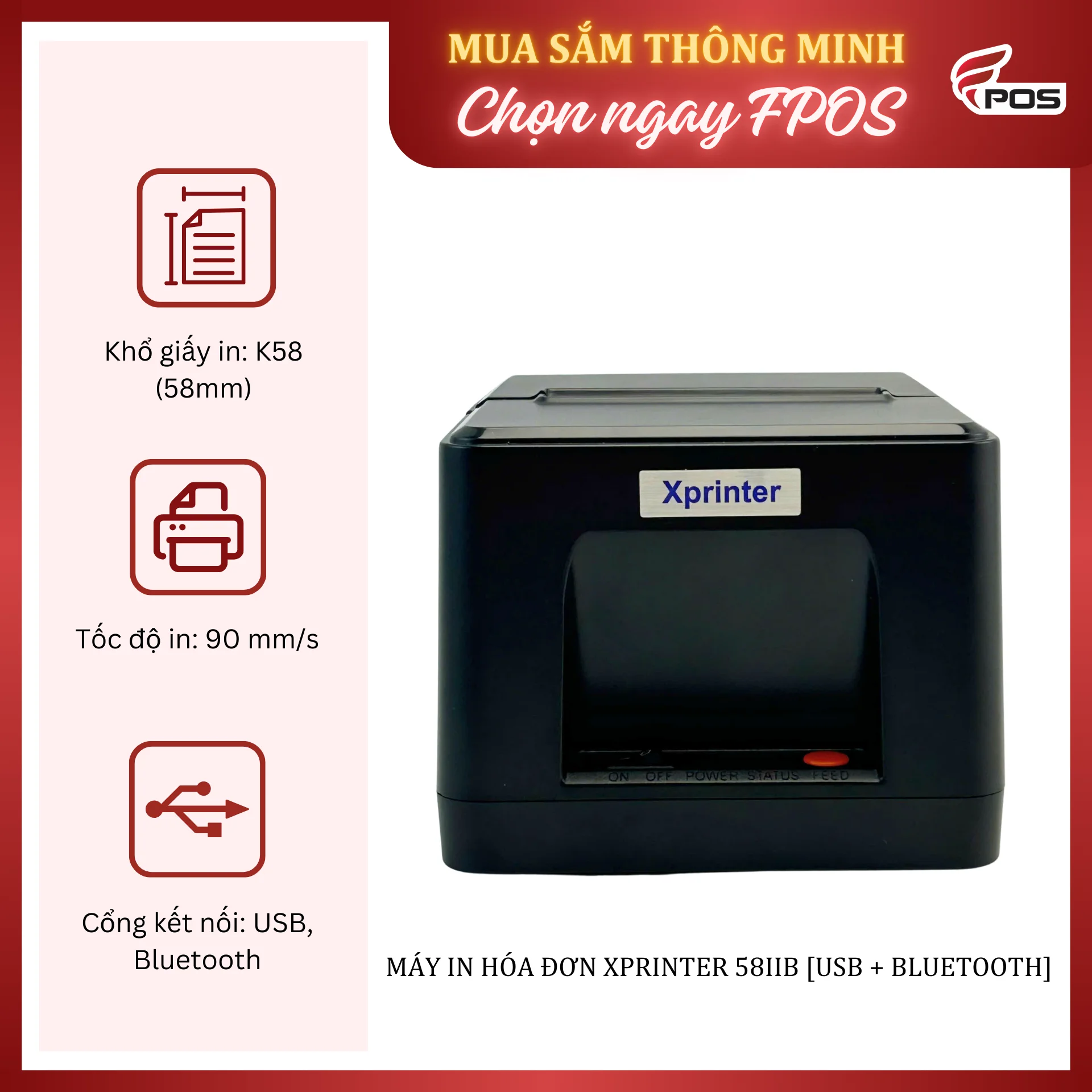 may-in-hoa-don-xprinter-58iib Máy in hóa đơn Xprinter 58IIB