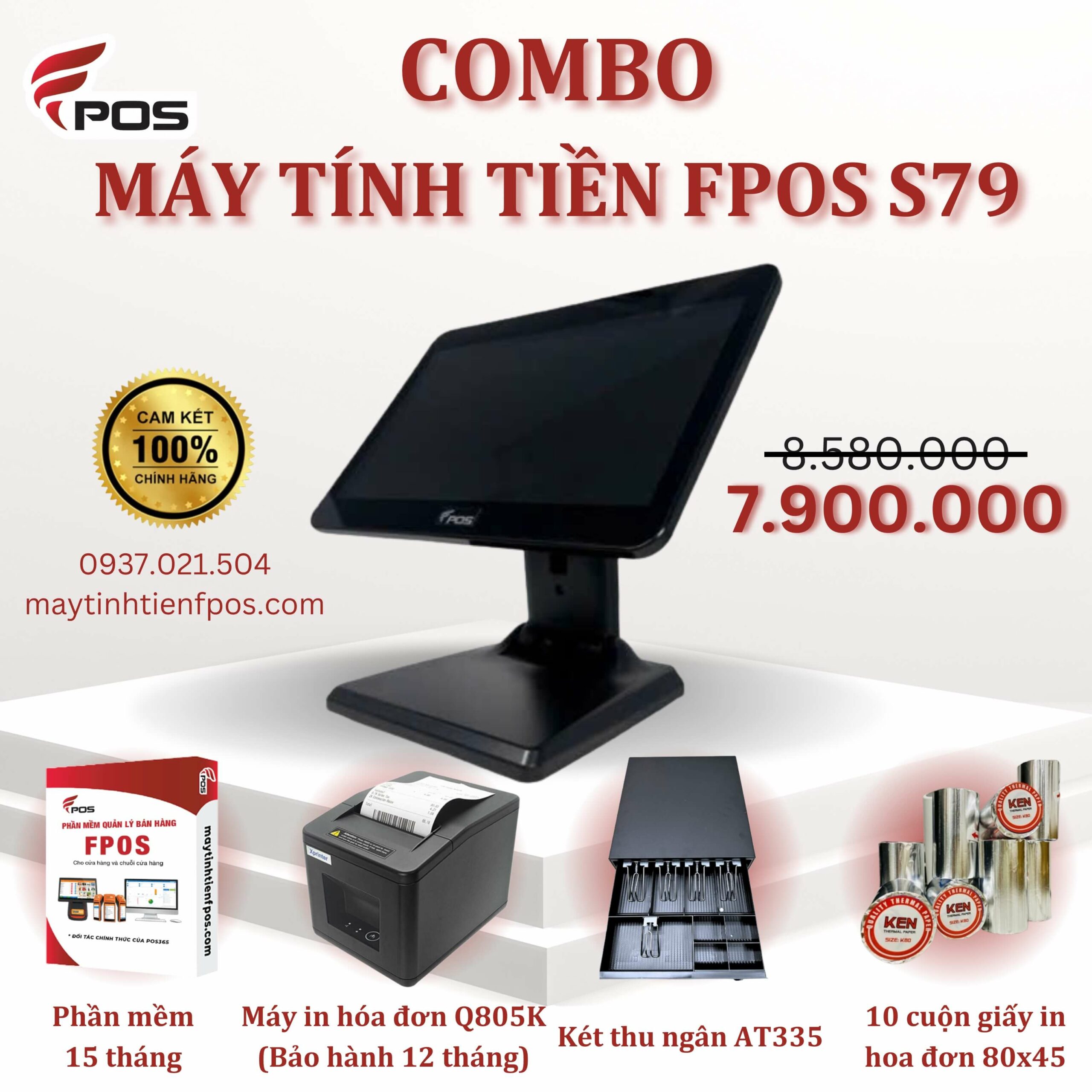 COMBO MÁY TÍNH TIỀN FPOS S79 COMBO MÁY TÍNH TIỀN FPOS S79
