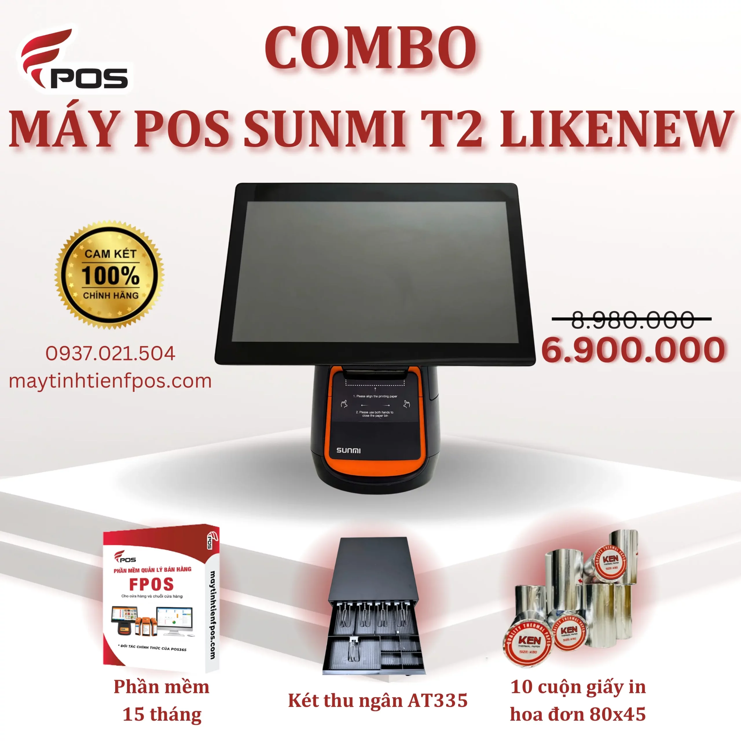 COMBO-MÁY-TÍNH-TIỀN-SUNMI-T2-LIKENEW