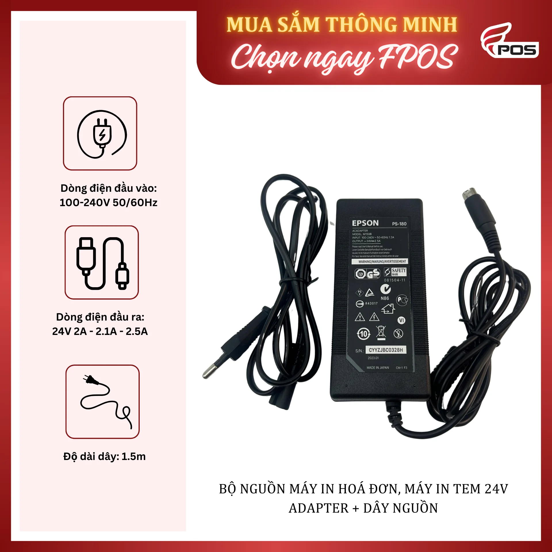 bo-nguon-may-in-hoa-don-may-in-tem-24V Bộ nguồn máy in hoá đơn, máy in tem 24V