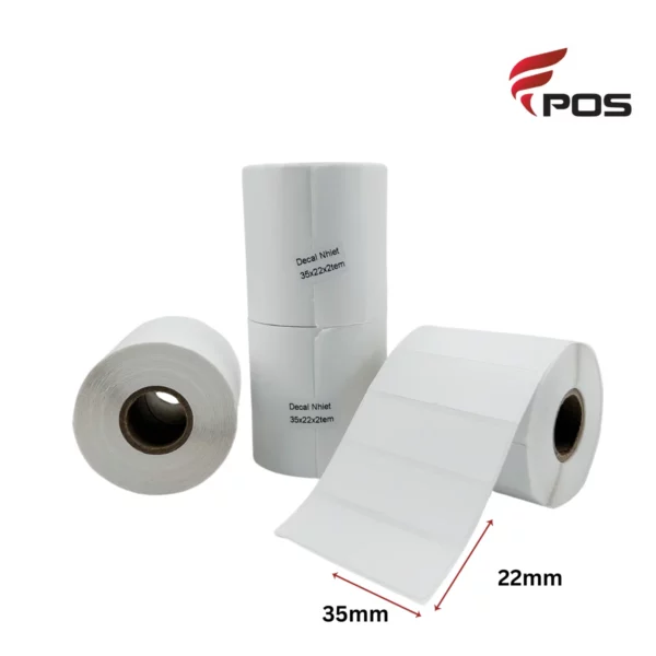 Giấy in mã vạch – Decal thường in mã vạch 2 tem 35×22x25m