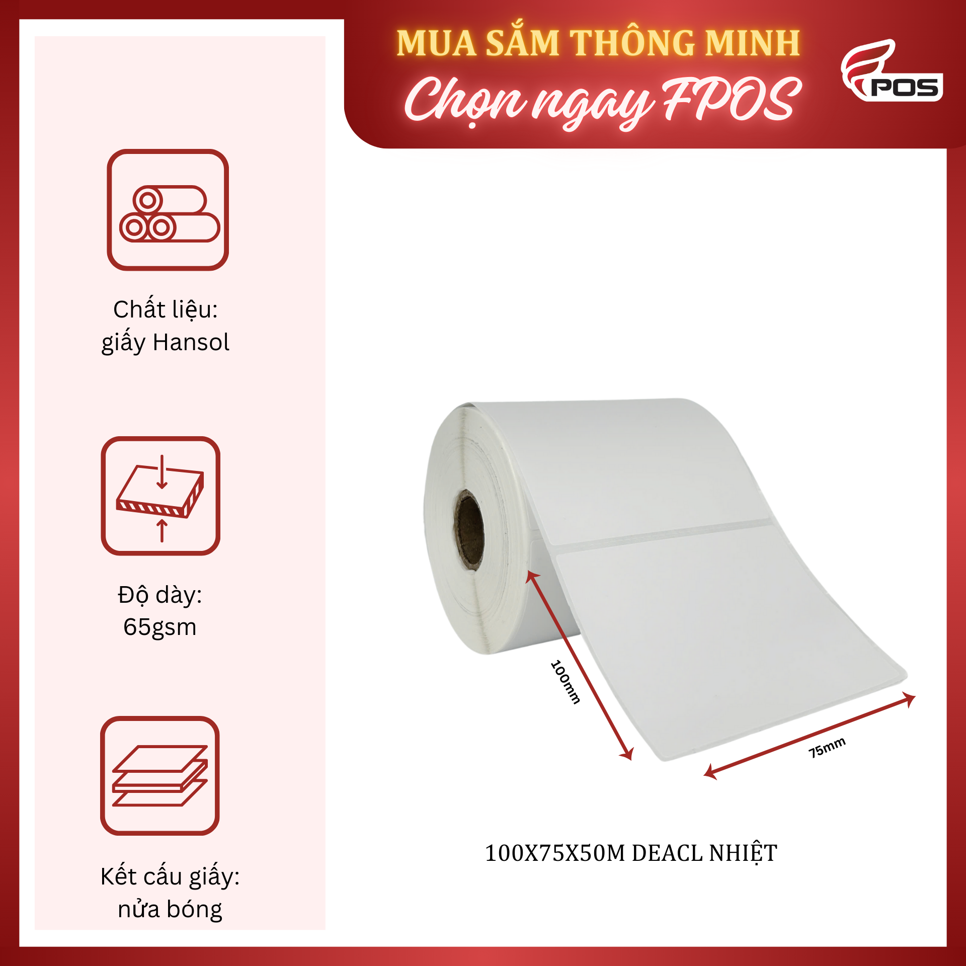 100x75mmx50 Decal nhiệt 100x75x50m