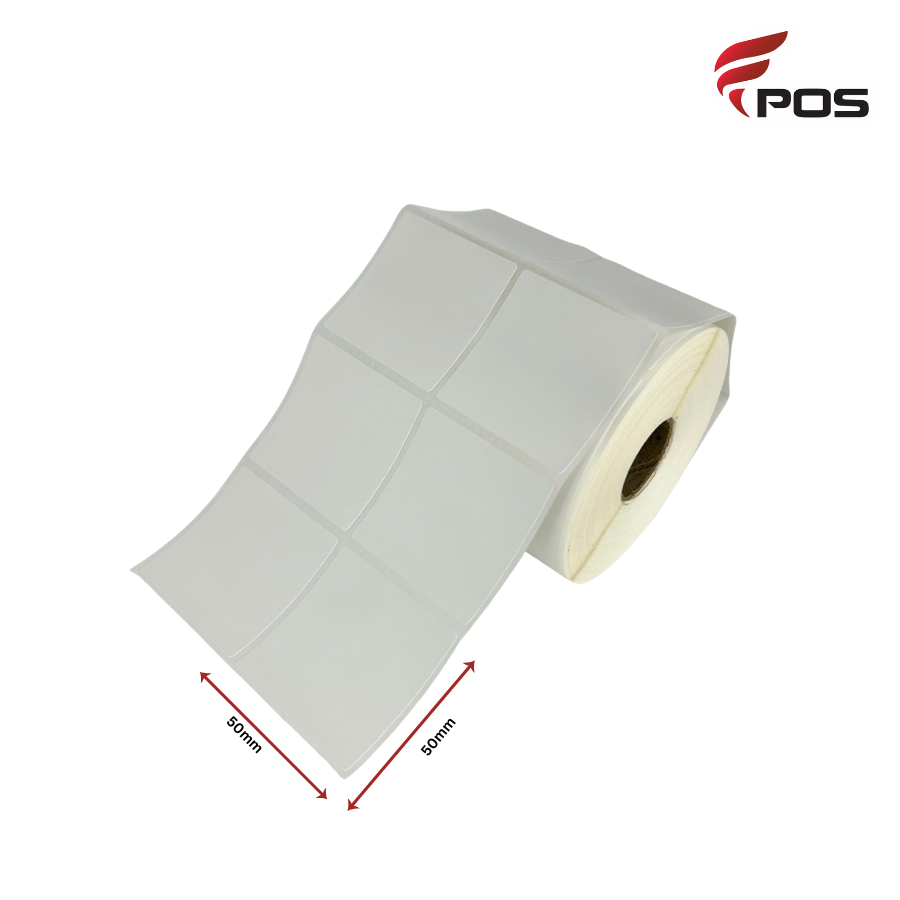 50x50mm x 50m (2) Nhãn decal (50x50)mm x 50m 2 hàng ( Keo REMOVE )